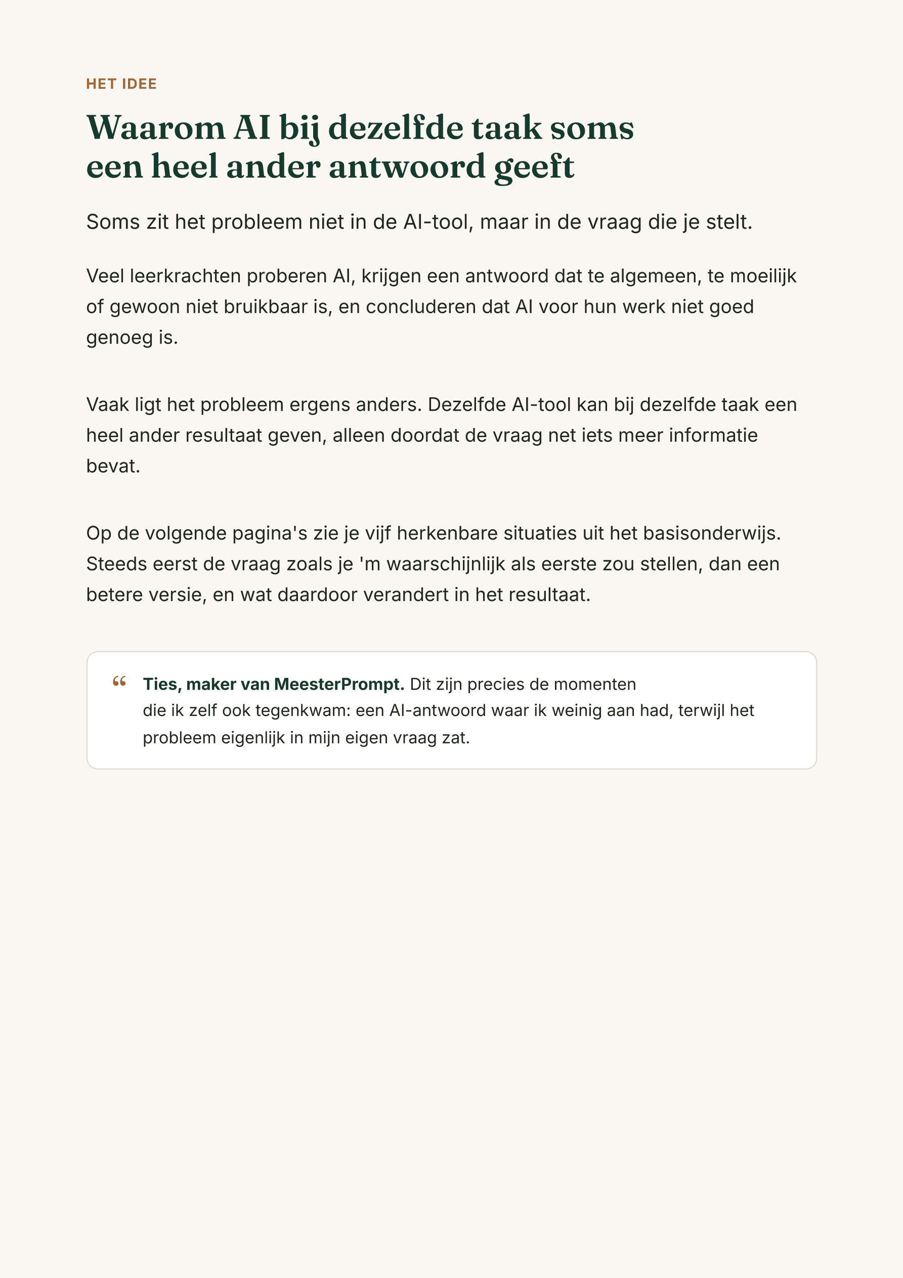 Gids Waarom je AI-antwoord tegenvalt, pagina 2